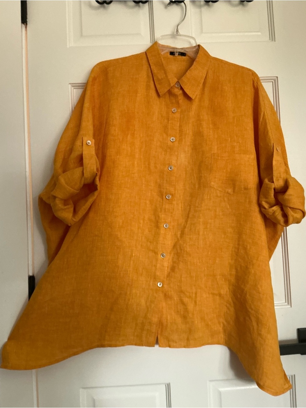 ViVI Oversized Button-Down Shirt in Mustard